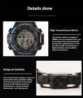 SHUNWAY Reloj electrónico de moda para parejas deportivas a prueba de agua, reloj digital multifuncional para exteriores - details 8