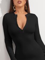 Vestido de mujer de cuello V vestido de manga larga y corta - details 2