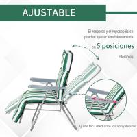 Sillas de Jardín Plegables de Acero Gravedad Cero Respaldar Ajustable en 5 Posiciones Reposapiés - details 20