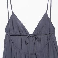 PB & ZA 2025 novedad de verano, estilo de vacaciones para mujer, cuello en V, sin mangas, tirantes con lazo, vestido suelto, falda larga - details 4