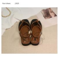 Sandalias Romanas de Verano Zapatos Planos para Mujeres 2025 con Cabeza de Estilo Retro y Pequeña Talla - details 11