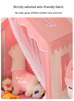 Tienda de campaña para niños pequeños para interiores y exteriores, castillo de princesa rosa grande con ventanas, muebles de habitación para niños - details 1
