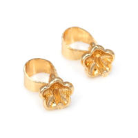 Perlas de latón de alta calidad con baño de oro de 18K, media perforación, para conectar dijes, tapas de perlas, accesorios para la fabricación de joyería DIY para mujeres - details 32
