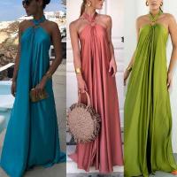 Elegante Vestido de Noche de Satén con Halter Neck Holgado Moda de Verano A-e - details 0