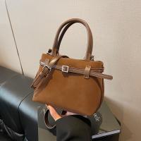 Bolso de hombro clásico retro para mujer - Bolso texturizado marrón café con correa ajustable y cierre magnético, bolso de trabajo versátil para oficina, compras, uso diario, accesorio de oficina |   Estilo Sofisticado |   Herrajes dorados, bolso cruzado - details 1