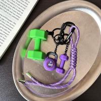 Mini colgante de la serie Fitness, colorido con hebilla en forma de D, llavero con placas de barra, pesas creativas - details 8