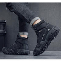Zapatos de senderismo al aire libre para hombre, botas de montaña de invierno, zapatillas antideslizantes, zapatos de trabajo - details 7