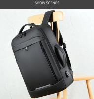 Mochila expandible para portátil para hombre, bolsa impermeable negra para Notebook, 16 pulgadas, 17 pulgadas, mochila - details 15