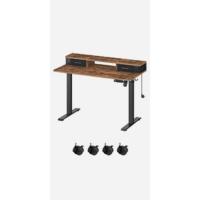 Archivador Móvil con 2 Cajones, Archivador de Oficina con Ruedas, Compartimento Abierto, Marco de Acero, Estilo Industrial, Marrón Rústico y Negro Tinta OFC71X - details 21