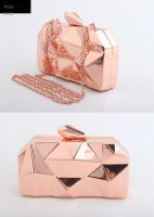 Bag Women 's Cube Metal Handbook Evening Pack Fashion swallow Chain hombro Banquet dress Pack - details 14