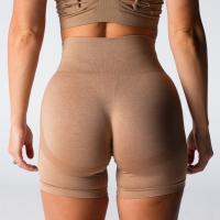 Nylon de poliéster catiónico de estilo europeo y americanoABPantalones cortos de Yoga sin costuras de flor oscura con elevación de cadera grande de hilo de alta elasticidad pantalones de Fitness - details 2
