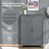 Armario de Almacenamiento Metálico Doble Puerta Ajustable para Oficina, Salón, Dormitorio - details 4