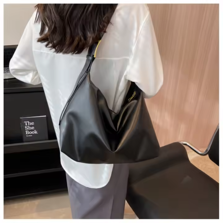 Bolso de cuero suave de gran capacidad de moda para mujer 2025 nuevo bolso de mano de mensajero de hombro de viajero informal - 1