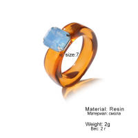 Anillos de resina coloridos de moda 2024 para mujer, anillos acrílicos simples vintage con diamantes de imitación, anillos geométricos de plástico estilo hip hop, joyería. - details 4