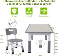 AuAg Juego de mesa multiactividad para niños de 5 piezas, escritorio de estudio para niños, juego de sillas de escritorio para niños, juego de mesa y 4 sillas para niños, altura ajustable - details 33