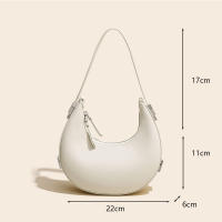 Bolso de hombro de media luna para mujer, bolso elegante informal que combina con todo, color sólido, estilo francés, Vie - details 11