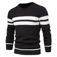 Suéter informal a rayas para hombre, Jersey de punto con cuello redondo, Color a juego, Otoño e Invierno - details 5