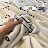 Manta de Lana de Estilo Geométrico en Blanco para Colchones y Sofá Reacciona con Impresión Gráfica Ideal para Cama Individual/Reina/Rey - details 48