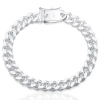 Pulsera de plata para hombres y mujeres, cadena cubana fina de 8 pulgadas, regalo de joyería - details 0