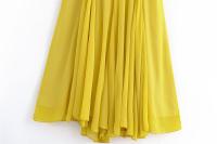 Ropa de mujer europea y americana popular vestido midi con correa de hombro ancho vestido - details 4