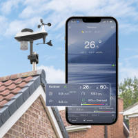 Estación Meteorológica Inalámbrica profesional, indicador de lluvia 8 en 1 con Sensor exterior, pronóstico del tiempo, humedad, Horloge - details 5