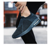 Zapatos corrientes del cojín de aire de los deportes ocasionales de la malla respirable perezosa del corte bajo de los hombres tejidos mosca - details 20