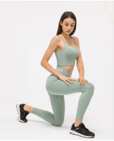 SHINBENE-Top corto de entrenamiento para mujer, sostén deportivo de nailon suave, acolchado, a prueba de sudor, con sujetador incorporado - details 13