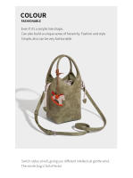 Bolso tejido de moda, bolso cubo de gran capacidad, bolso mensajero casual versátil para viajeros. - details 18