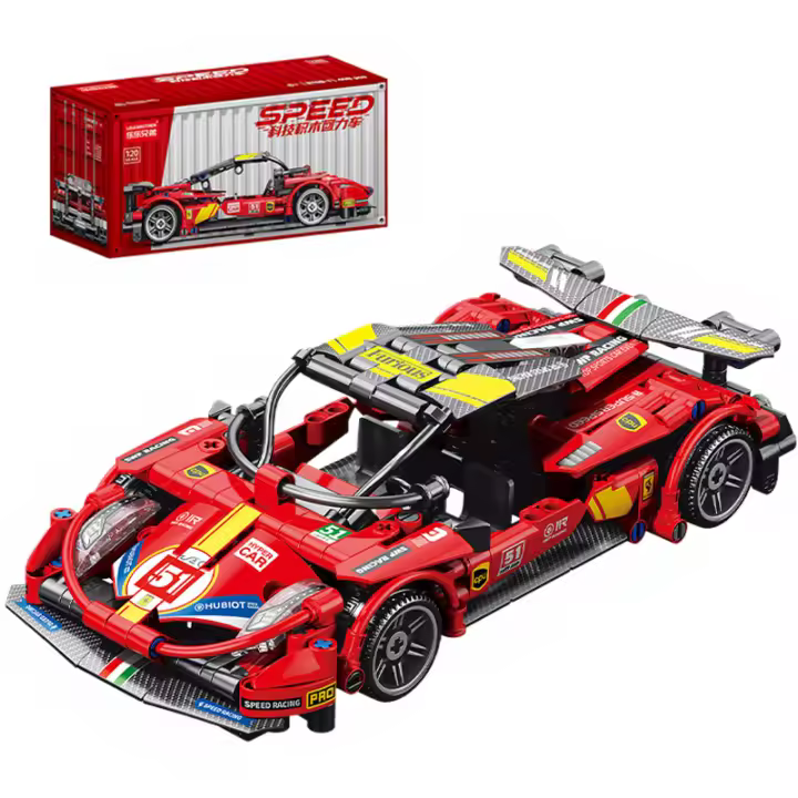 Bloques de construcción para niños, se pueden ensamblar en un coche de carreras con mecanismo de retroceso, modelo a escala 1:20, 408 piezas, apto para coleccionistas y niños mayores de 6 años, con instrucciones de producción detalladas. - 1