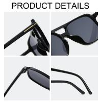 Gafas de Sol Cuadradas Vintage para Mujer Gafas de Sol con Espejo Retro en Negro y Amarillo - details 3