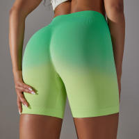 Gradient Yoga Mujer, entrenamiento, correr, gimnasio, pantalones cortos deportivos sin costuras, pantalones cortos de cintura alta para levantar guantes y Fitness - details 13