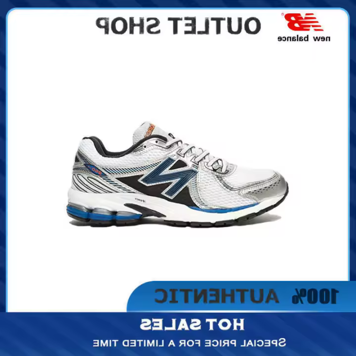 LETEN 【100% AUTÉNTICO】 NB 860 V2 Blanco Azul " Zapatillas ML860XB Zapatillas deportivas de moda unisex para hombres y mujeres Pegatinas de pared - 1