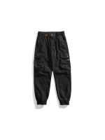 Pantalones Cargo de Moda para Hombres 2024 Estilo Callejero Suelto con Cordón Material de Algodón - details 1