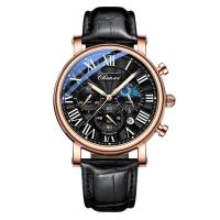 Reloj de negocios multifunción hombre impermeable reloj romano - details 0