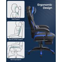 Silla de Oficina con reposapiés telescópico - Reposacabezas Ajustable - Soporte Lumbar - Carga máxima 150 kg - Negro - details 34