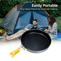 Aleación de aluminio de tamaño mediano antiadherente con mango plegable, muy adecuado para acampar al aire libre, tamaño pequeño, fácil de transportar, acampar - details 2