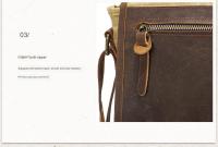 Bolso cruzado de viaje antirrobo para hombre y mujer, bandolera de cuero de estilo Vintage, de lona encerada, impermeable - details 17