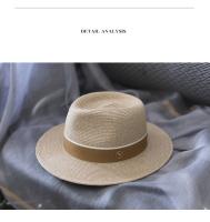 Sombrero de paja de forma suave de Panamá Natural para mujer/hombre, gorra de sol de playa de ala ancha, protección UV, regalo de cumpleaños Fedora, novedad de diseñador - details 6