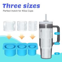 Taza térmica de acero inoxidable con mango para coche, vaso de viaje helado de doble pared con pajita, taza de café aislada al vacío con molde de hielo, 40oz - details 0