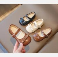 Zapatos de cuero para niñas, calzado de estilo coreano con fondo suave y pajarita, planos versátiles y elegantes, novedad de otoño, 2024 - details 1