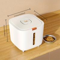 Contenedor de almacenamiento de alimentos sellado para mascotas con tapa, Cubo de plástico a prueba de humedad e insectos para perros y gatos, 1 unidad - details 5