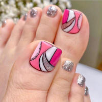 24Pc Uñas Postizas De Acrílico Desmontables Para Uso Profesional Uñas De Dedos Y Tobillos Decorativas Para Mujeres Y Niñas - details 4