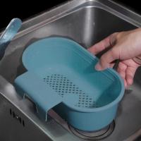 Colador multifunción para fregadero de cocina, escurridor de frutas y verduras, estante de almacenamiento de esponja, cesta de drenaje, utensilios para el hogar antibloqueo - details 2