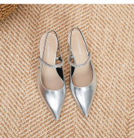 Zapatos clásicos y versátiles de una sola pieza con tacón de aguja negro estilo francés - details 25