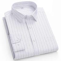 Nuevo bolsillo de negocios de manga larga de moda informal suave a rayas, camisa de oficina, ropa de hombre 4xl 5xl - details 6
