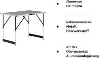 Mesa Plegable de Aluminio y Acero Ideal para Acampar, Cenar al Aire Libre, Jardín, Balcón, Fiesta de Familia, Barbacoa Muebles y Organización - details 17