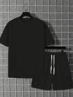 Conjunto Deportivo Casual para Hombres de Poliéster Camiseta con Pelo y Shorts de Cinturón con Bolsillos Perfecto para el Verano Lavable en Máquina - details 25