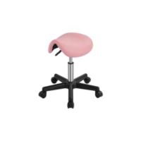 Taburete redondo giratorio de piel sintética para oficina, silla de oficina con ruedas, altura ajustable, silla de trabajo rosa. - details 5