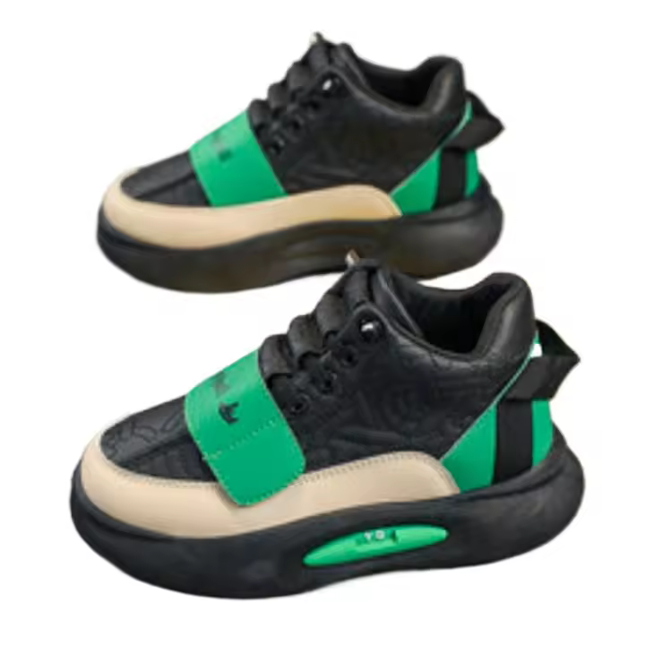 2025 zapatos de niños nuevos niños de cuero corriendo medio y mayores niños deportes ocio papá zapatos de algodón. - 1