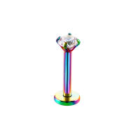 Juego de pendientes para cartílago, piercing de titanio anodizado, hélice, tragus interno, triple punta, 1 ud. - details 7